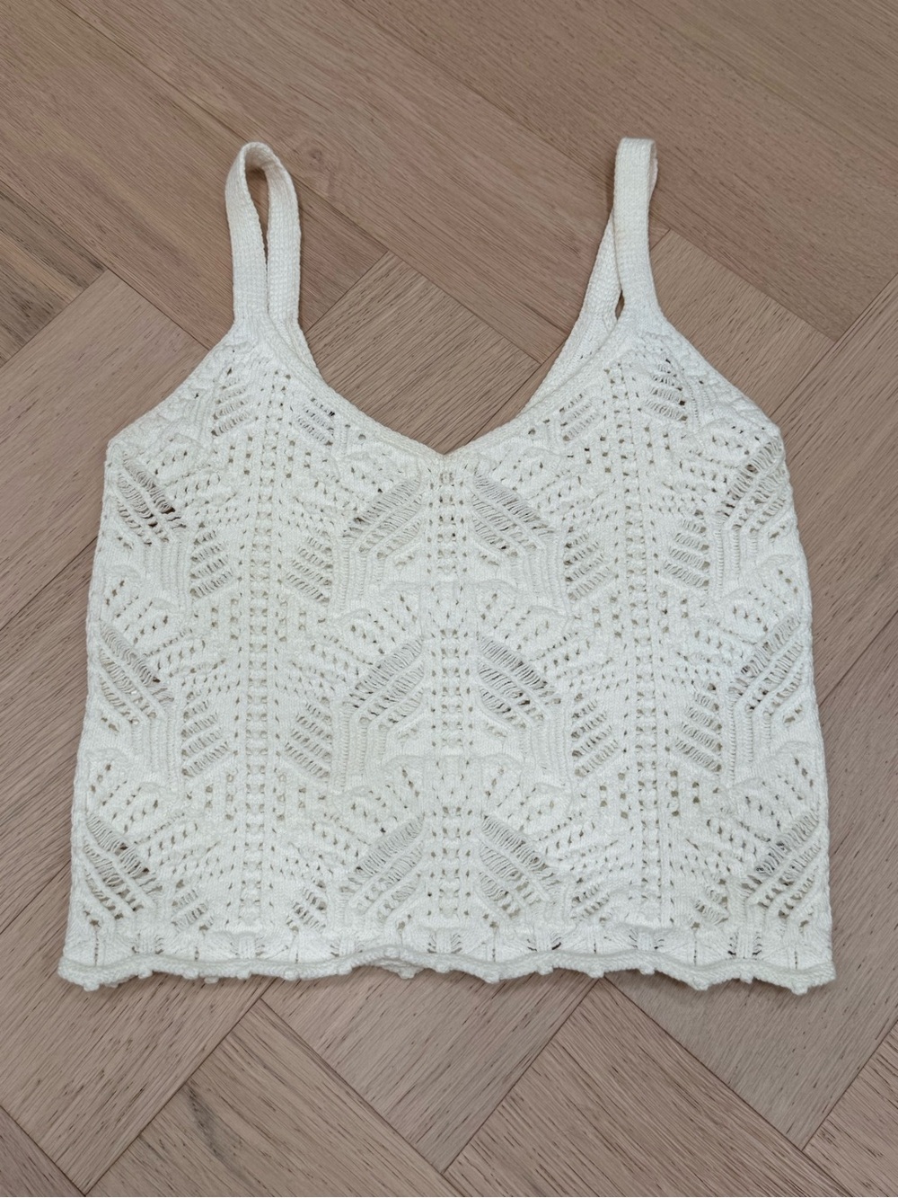 Vince Cream Crochet Knit Camisole